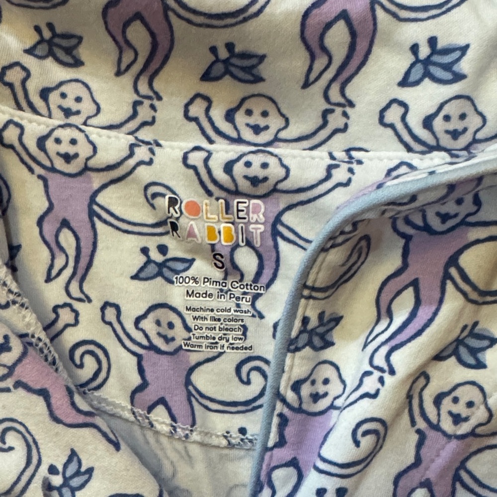 Roller Rabbit Pajamas with Purple monkeys - Picture 2 of 3